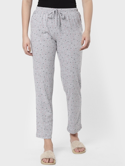 

R&B Women Grey Printed Cotton Lounge Pants