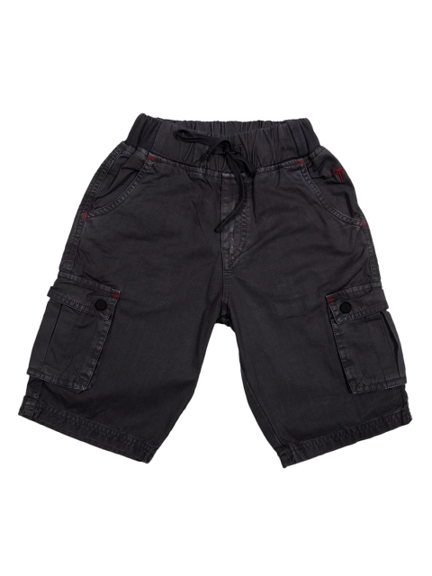 

Palm Tree Boys Grey Solid Regular Fit Cargo Shorts