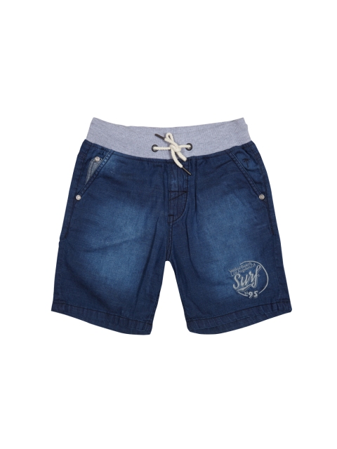 

Palm Tree Boys Blue Solid Denim Shorts