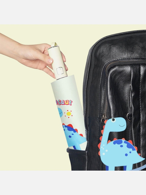 

Little Surprise Box LLP Kids Blue Dinosaur Printed 3-Fold Umbrellas With Cover
