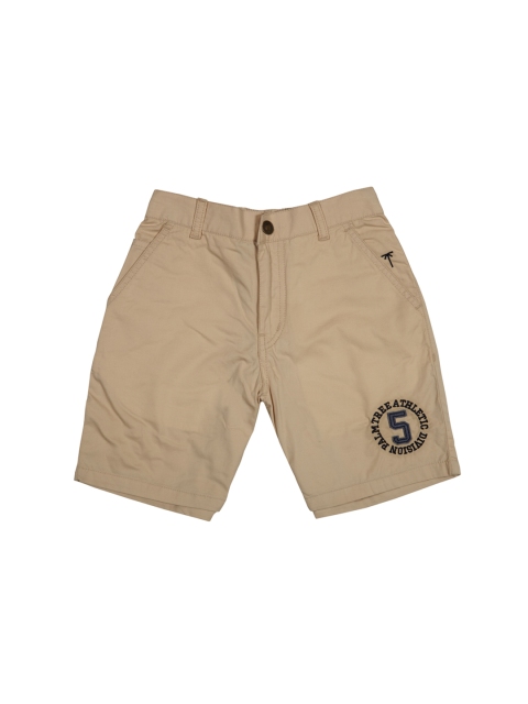 

Palm Tree Boys Beige Solid Shorts