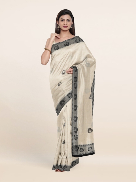 

Pothys Off White & Black Kalamkari Pure Cotton Saree