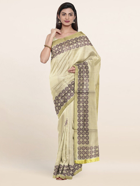 

Pothys Gold-Toned Ethnic Motifs Pure Cotton Saree