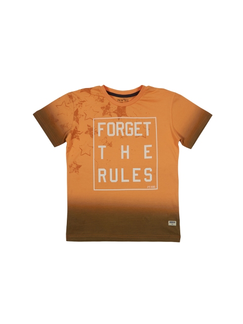 

Palm Tree Boys Orange Printed Round Neck T-shirt