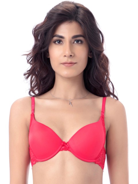 

PrettySecrets Pink Solid Underwired Heavily Padded Push-Up Bra