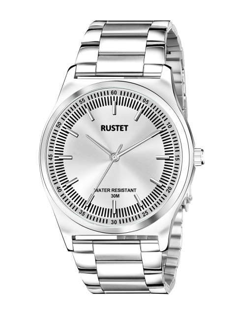 

RUSTET Men Silver-Toned Dial & Stainless Steel Straps Analogue Watch-WP103-SLV-SS