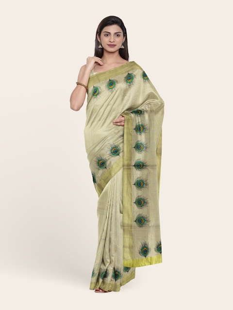 

Pothys Gold-Toned Ethnic Motifs Pure Cotton Saree