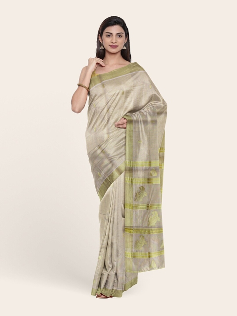 

Pothys Beige & Gold-Toned Woven Design Zari Pure Cotton Saree