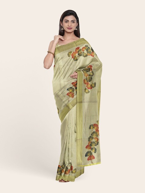 

Pothys Gold-Toned & Red Ethnic Motifs Zari Pure Cotton Saree