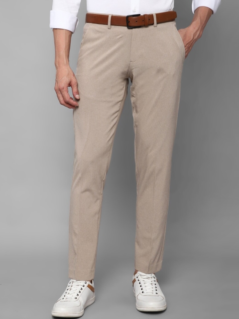 

Allen Solly Men Khaki Textured Slim Fit Trousers