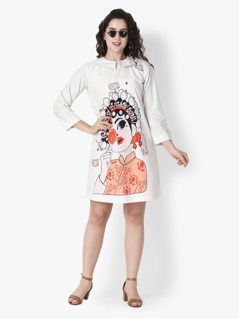 

Again fashions women White A-Line Dress