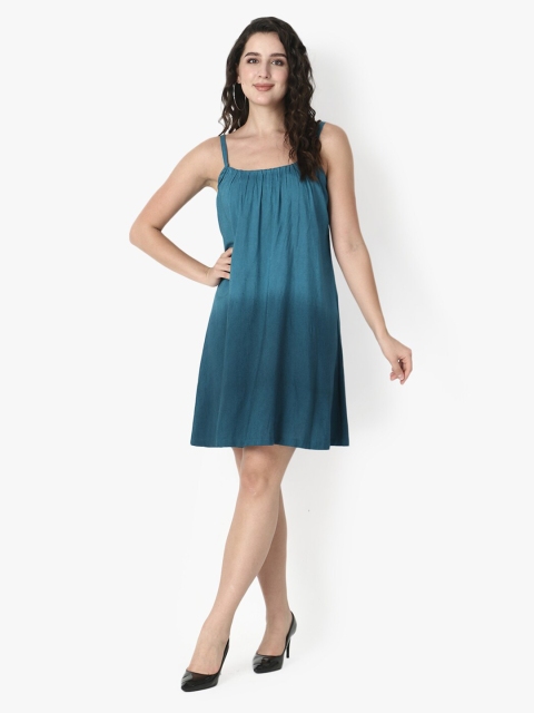 

Again fashions Blue Tie and Dye A-Line Dress