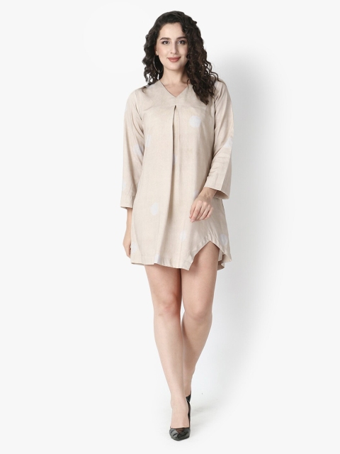 

Again fashions Women Beige T-shirt Dress