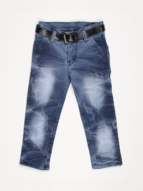 

V2 Value & Variety Kids-Boys Blue Mildly Distressed Heavy Fade Jeans
