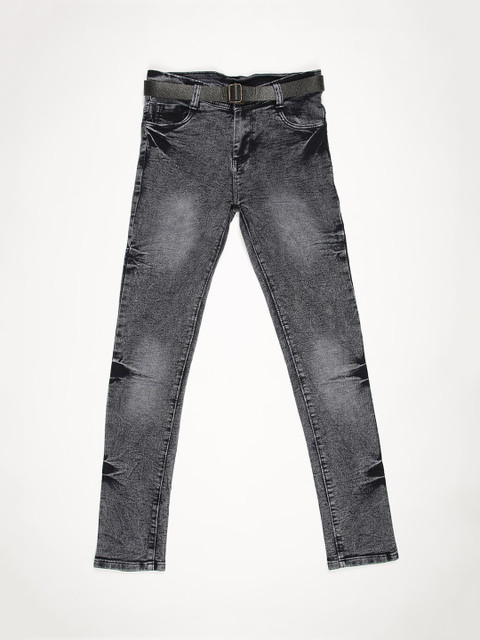 

V2 Value & Variety Boys Black Mildly Distressed Heavy Fade Jeans