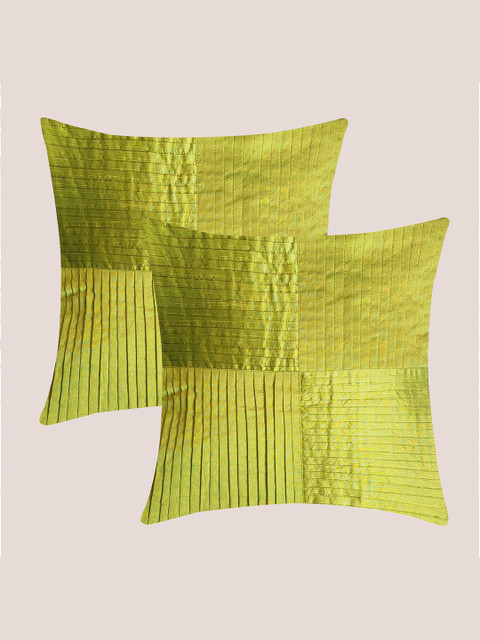 

Molcha Green Set of 2 Striped Square Cushion Covers