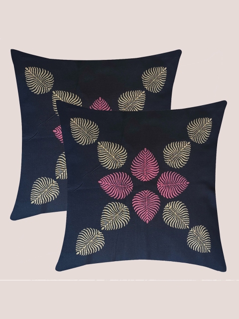 

Molcha Blue & Pink Set of 2 Ethnic Motifs Square Cushion Covers
