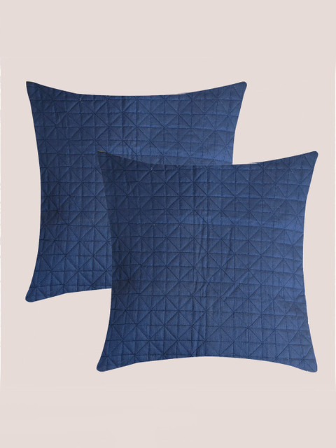 

Molcha Blue Set of 2 Geometric Square Cushion Covers