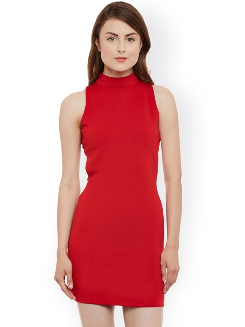 

Kazo Women Red Solid Sheath Dress
