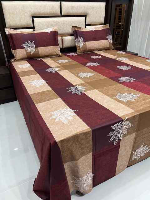 

Pure Decor Unisex Maroon Bedsheets