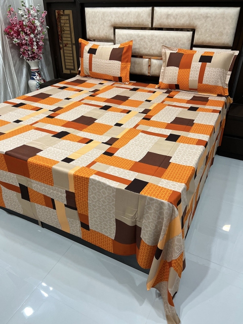 

Pure Decor Unisex Orange Bedsheets