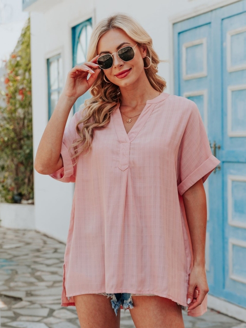 

La Aimee Pink Solid Top