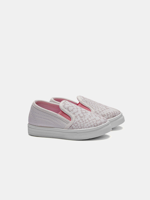 

R&B Girls White Textured Slip-On Sneakers