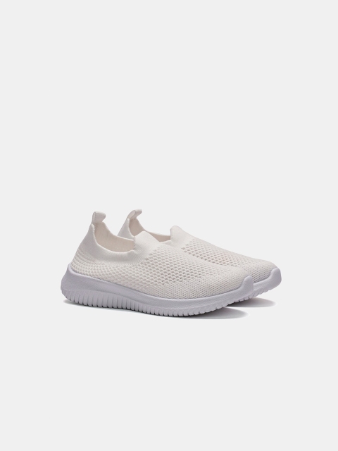 

R&B Girls White Textured Slip-On Sneakers