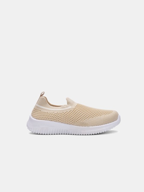 

R&B Girls Beige Perforations Slip-On Sneakers