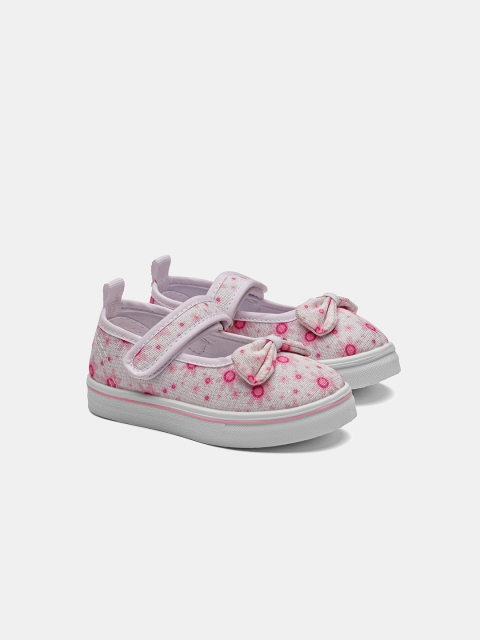 

R&B Girls White Printed Sneakers