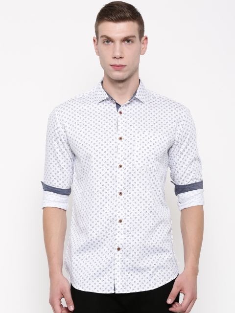

Nature Casuals Men White Printed Slim Fit Casual Shirt