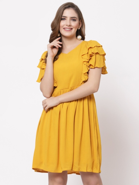 

ASEELO Mustard Yellow Dress