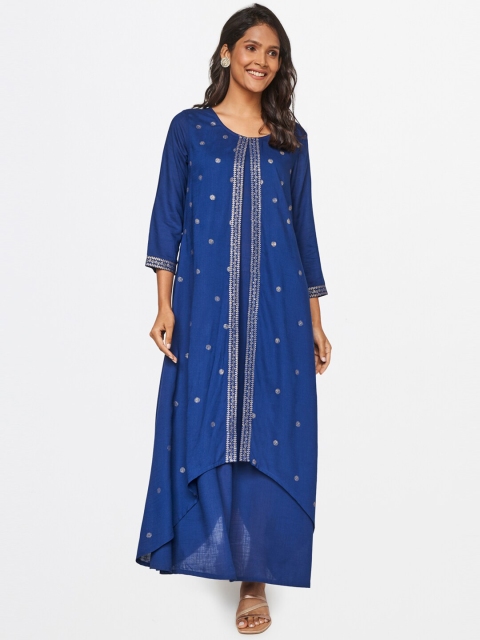 

itse Women Blue Floral Printed Kurta with Salwar