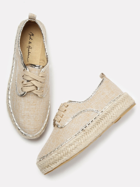

Mast & Harbour Women Beige Flatform Sneakers