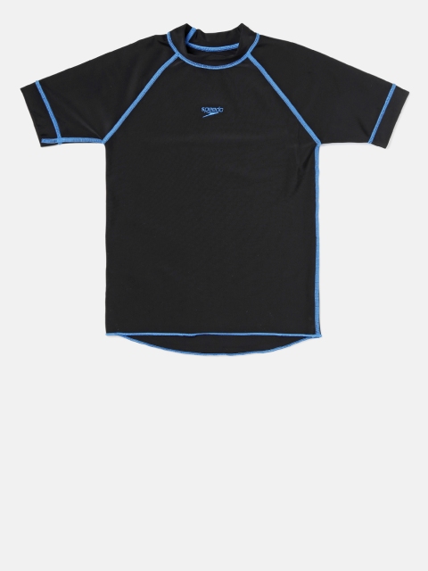

Speedo Boys Black Swimwear Short Sleeve Suntop 8PSB01P012