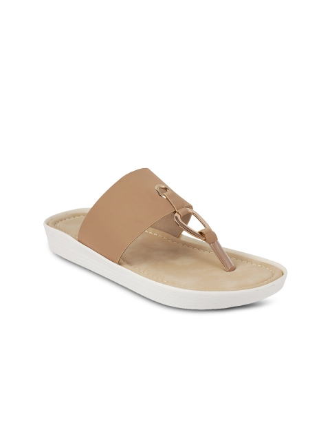 

Metro Women Beige Solid Open Toe Flats
