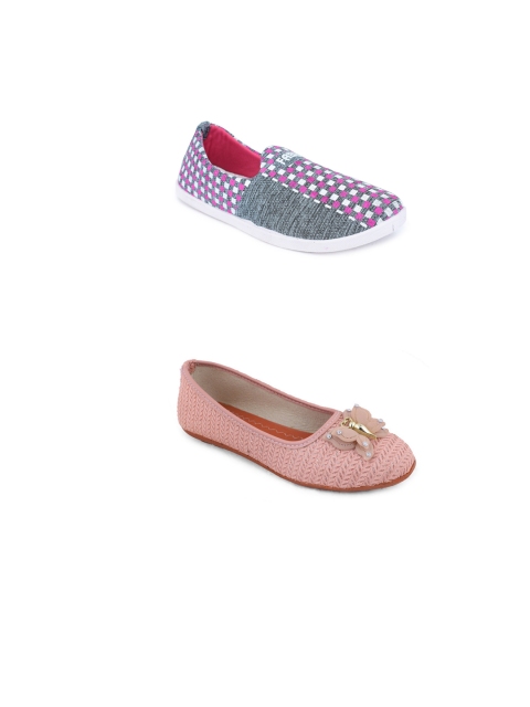 

FABBMATE Women Grey Printed Bows Flats
