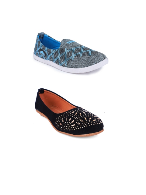 

FABBMATE Women Blue Printed Flats