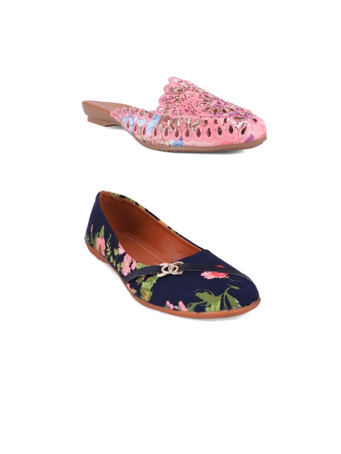 

FABBMATE Women Multicoloured Printed Tassels Flats, Multi