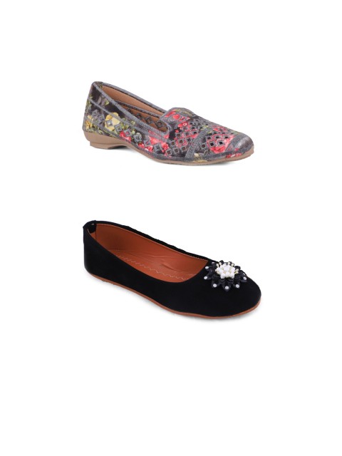 

FABBMATE Women Multicoloured Bows Flats, Multi
