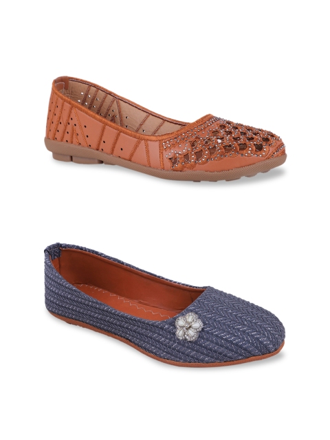 

FABBMATE Women Multicoloured Laser Cuts Flats, Multi