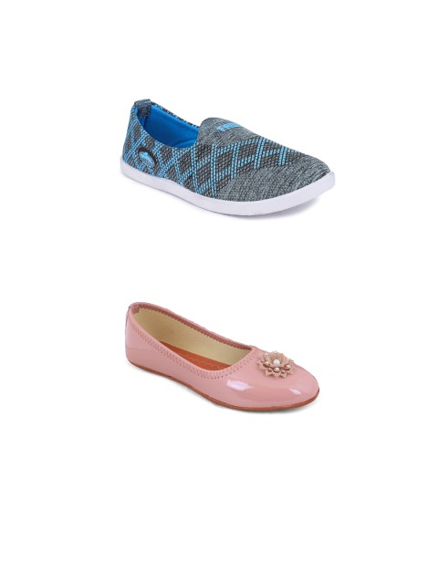 

FABBMATE Women Multicoloured Set of 2 Ballerinas Flats, Multi