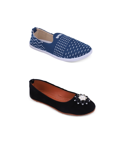 

FABBMATE Women Blue Bows Flats