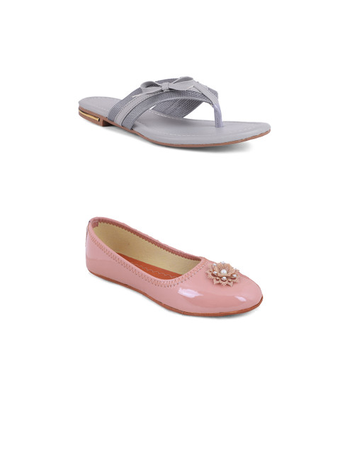 

FABBMATE Women Set of 2 Flats, Pink