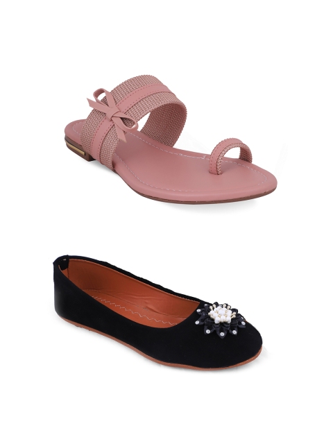 

FABBMATE Women Multicoloured Bows Flats, Multi