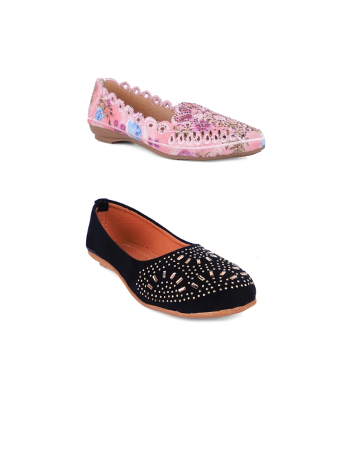 

FABBMATE Women Multicoloured Laser Cuts Flats, Multi