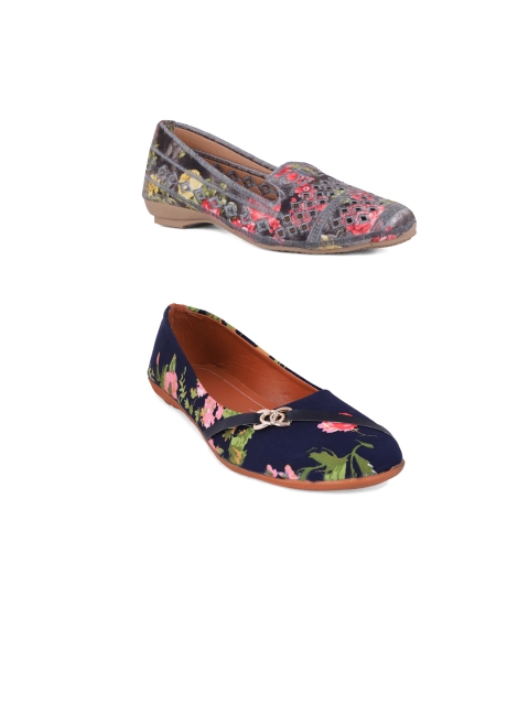 

FABBMATE Women Multicoloured Printed Bows Flats, Multi