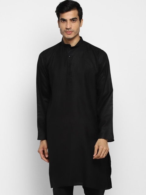 

ROYAL KURTA Men Black Pure Cotton Kurta with Pyjamas