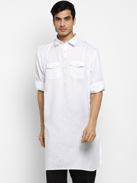 

ROYAL KURTA Men White Pure Cotton Kurta with Pyjamas