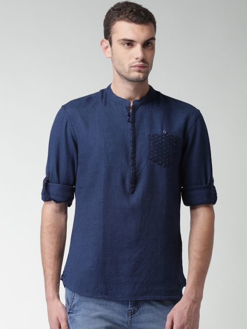 

Celio Men Navy Blue Regular Fit Solid Casual Shirt